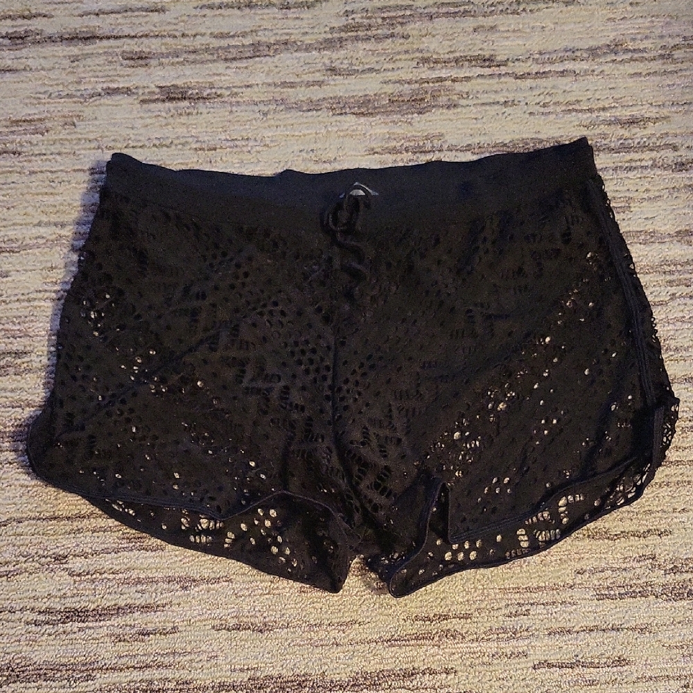 Women's Swim Shorts Waistband Swimsuit Bottom Board Shorts Lace Hollow Swimming